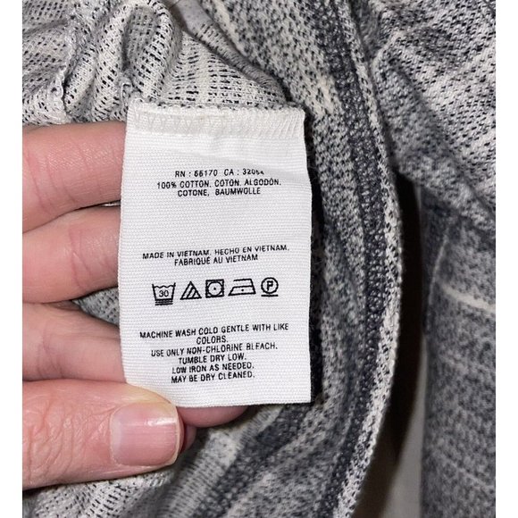 Anthropologie Womens Cotton Moto Jacket Front Zip XS XSmall Gray Ivory - Picture 4 of 5